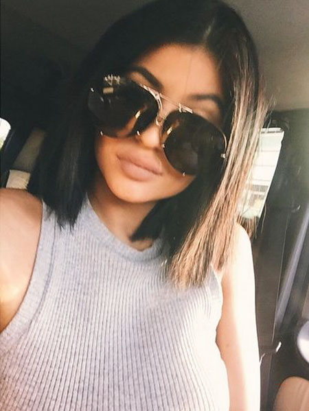 Medium Hairtyle, Kylie Jenner Sunglasses Straight