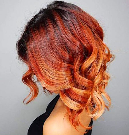 Red Ombre Copper Curly