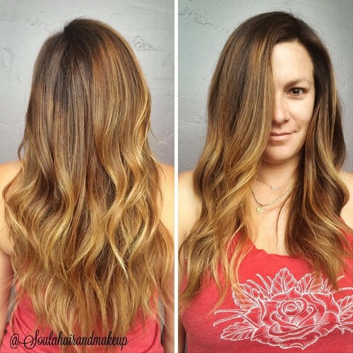 Ombre Hair with Side Parting