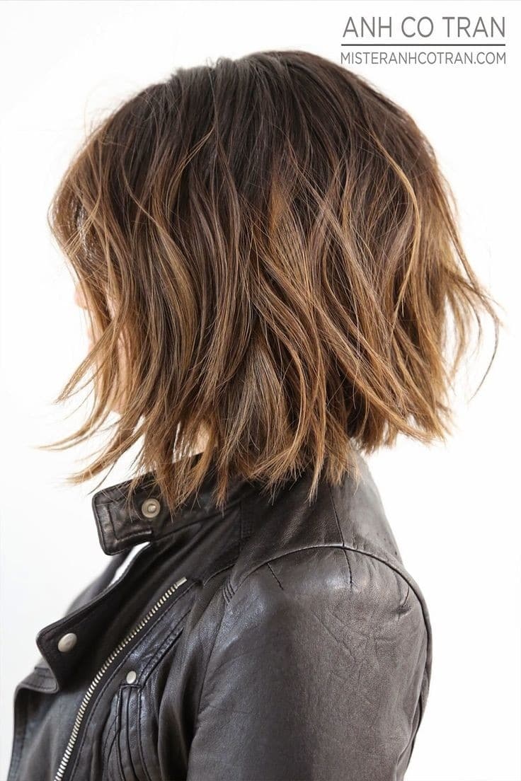 Textured Bob with Highlights - Short Haircuts for Thick Hair 2015
