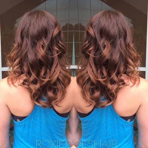 Wine Red Ombre Curls