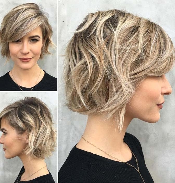 38 Short Layered Bob Haircuts With Side Swept Bangs That