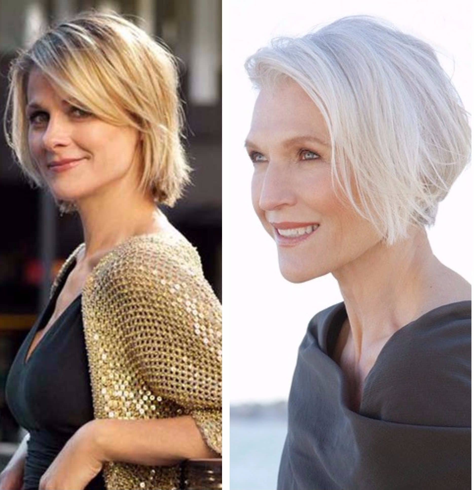 37 Short hairstyles with layers and side bangs for Round Face