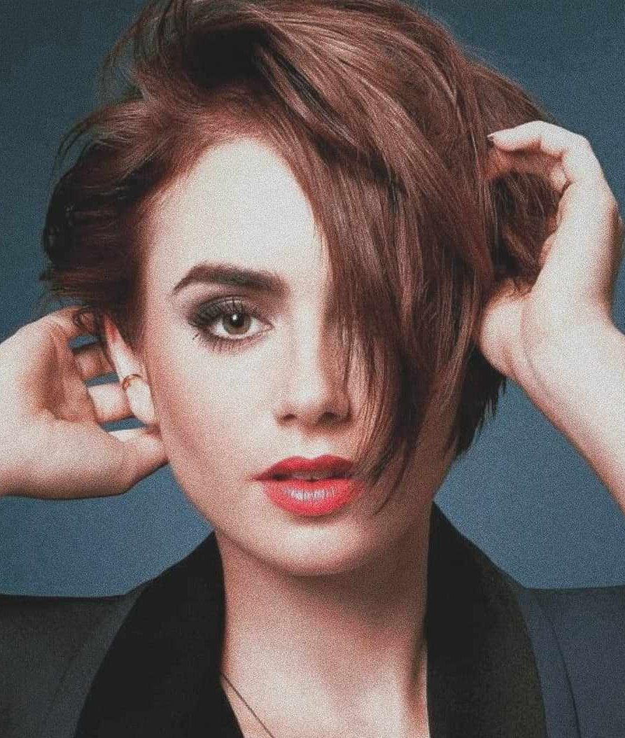 Lily Collins short hair Photoshoots