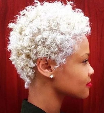 African american platinum blonde short hair