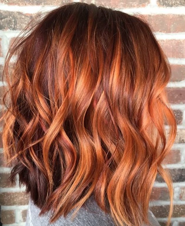 Auburn Copper Balayage shoulder length