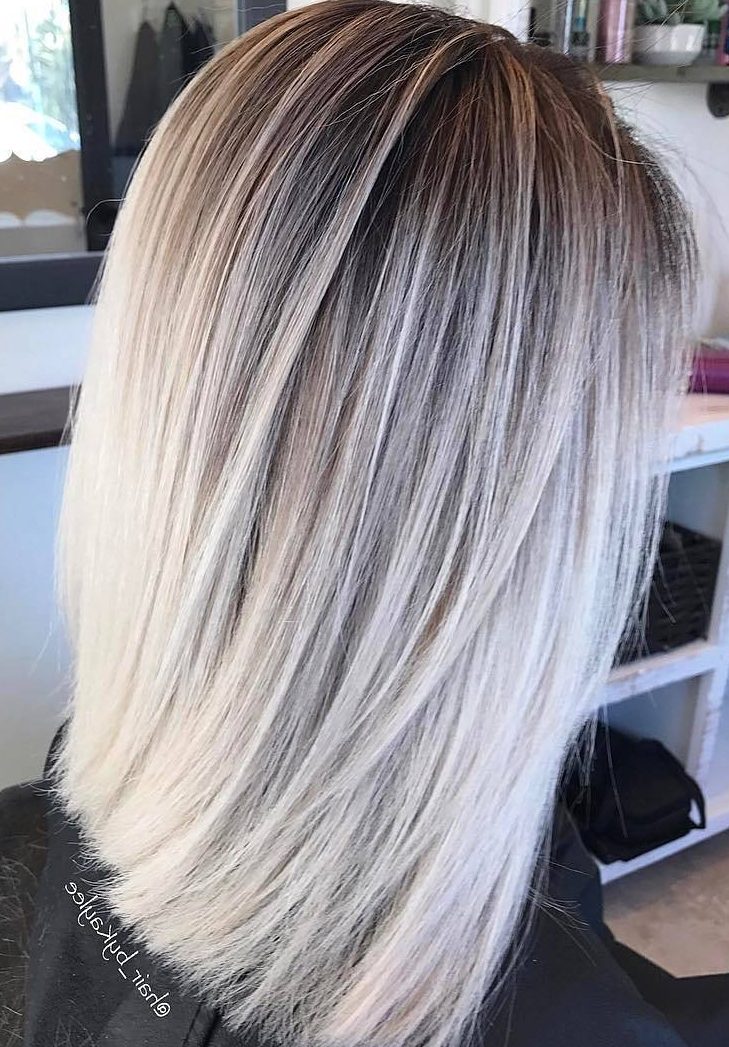 Blonde balayage bob straight