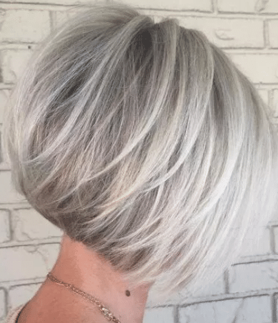 Blonde balayage hairstyle for bob