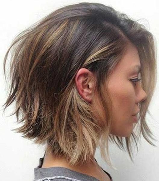 Blonde balayage hairstyle for short hair