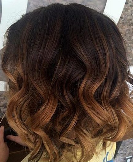 Caramel balayage short hair