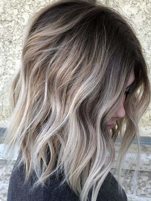 Dark blonde hair with highlights for short hair