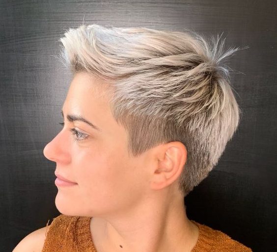 Edgy short blonde pixie cuts