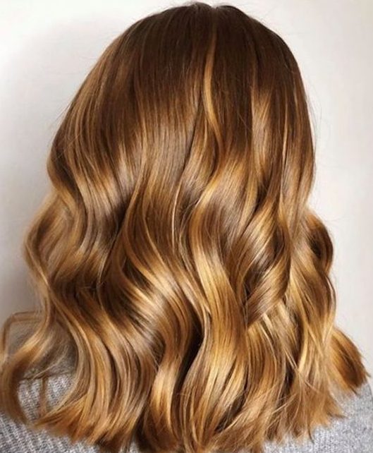 Honey Blonde for short wavy hair