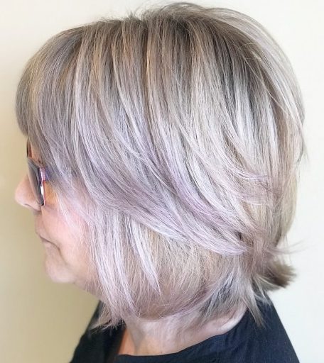 Layered hairstyles for over 50 with glasses