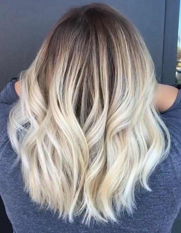 Natural blonde balayage short hair