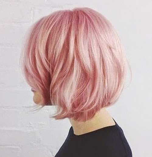Pastel pink hair for short hair