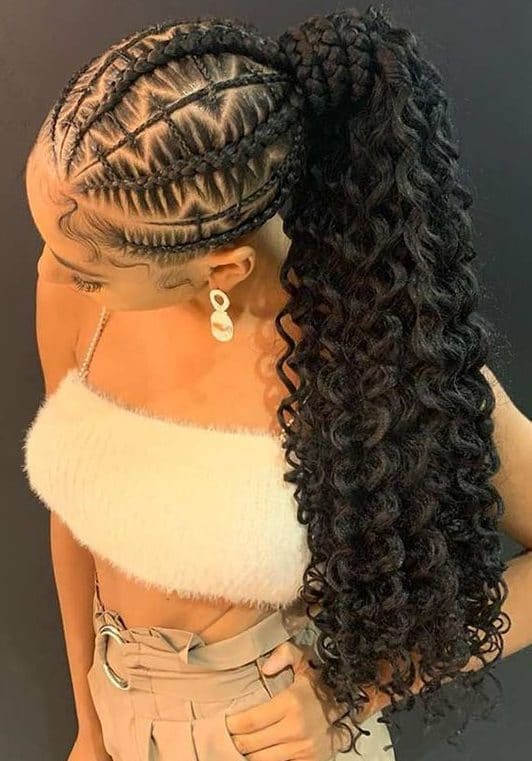 braid ponytail hairstyles for black hair