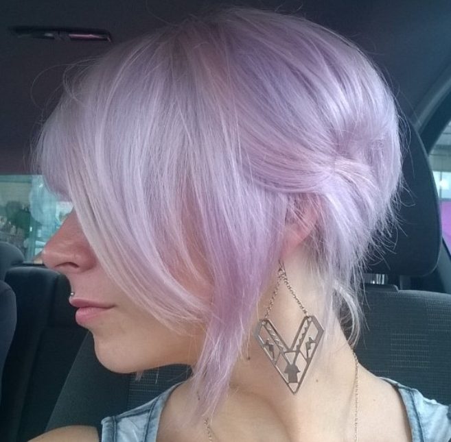 Short pastel purple hair