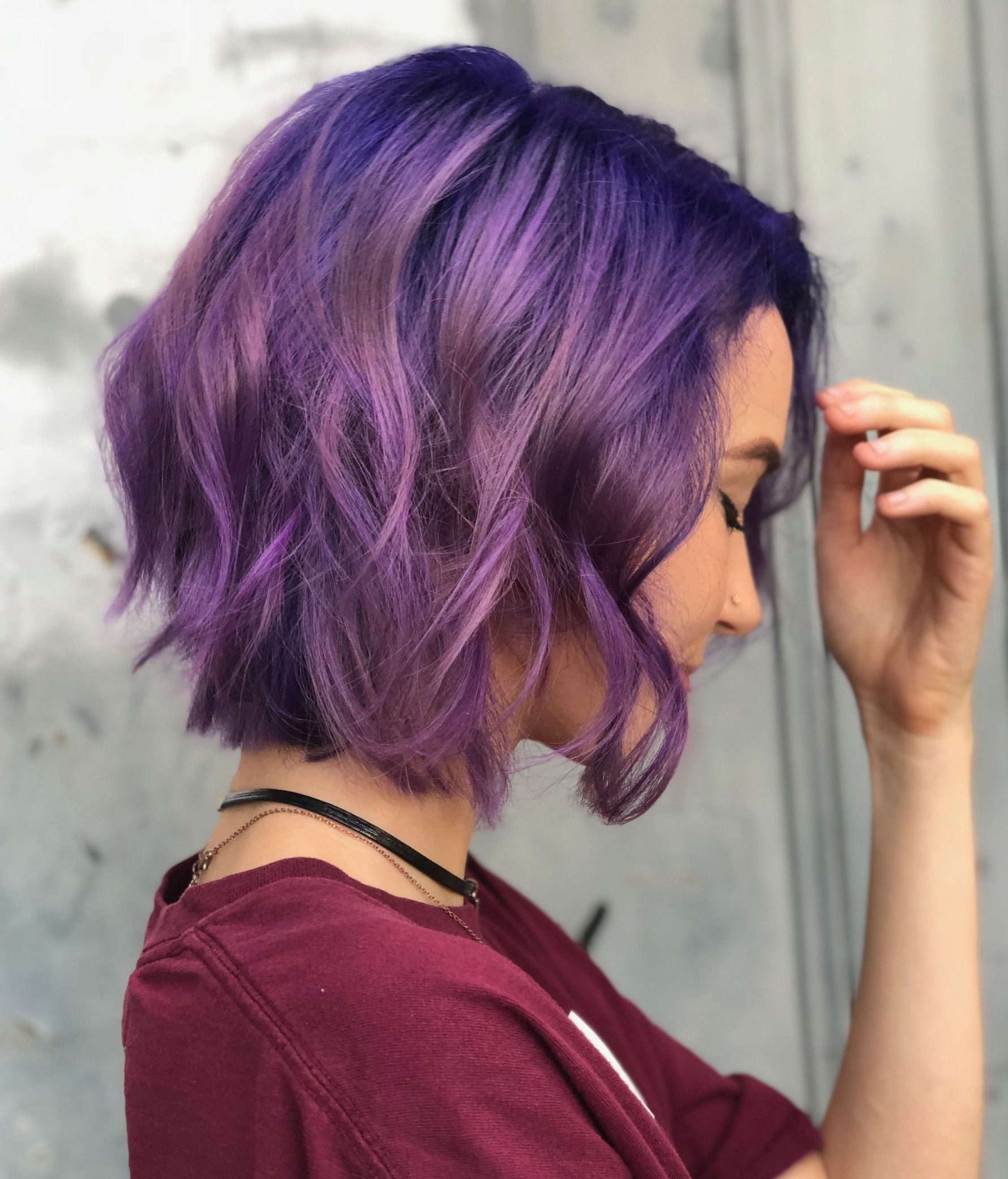 Short purple hair