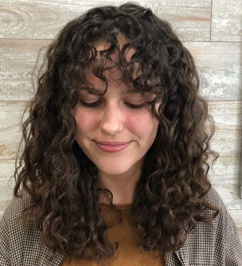 Shoulder length curly hair