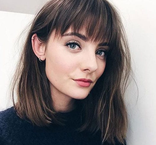 Shoulder length hair with bangs