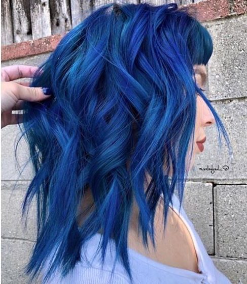 blue black short hair