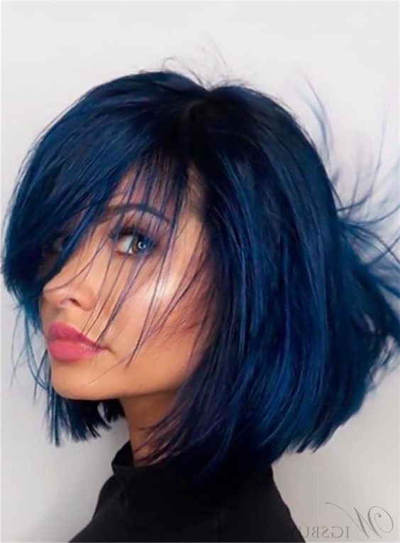 dark blue and black short hair