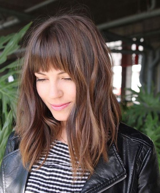 lob haircut with bangs