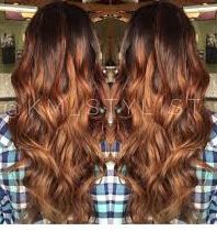 mahogany auburn balayage