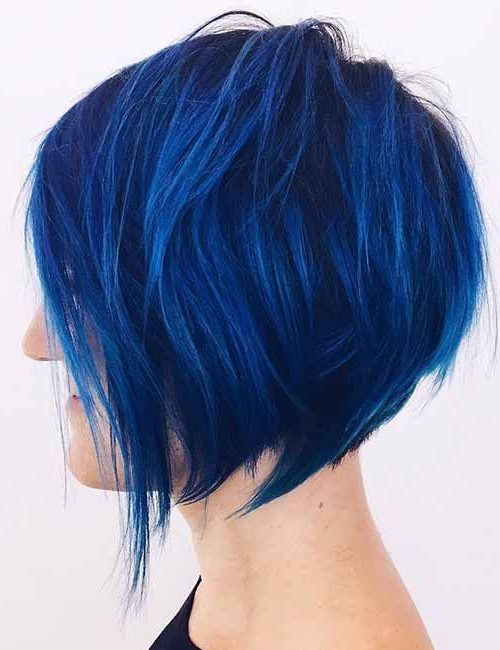 royal blue blue ombre short hair