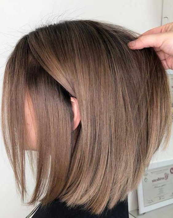 short balayage hair straight