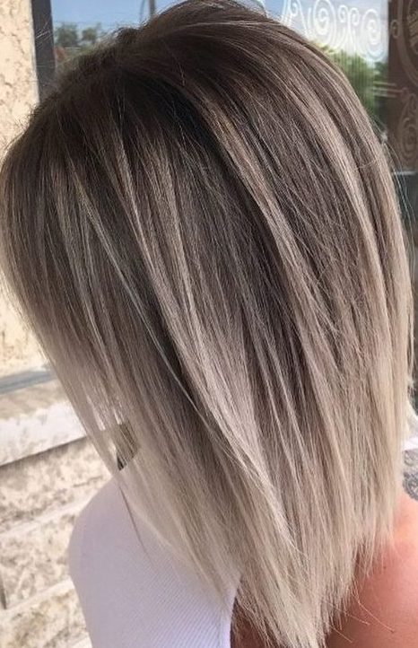 Short blonde balayage straight