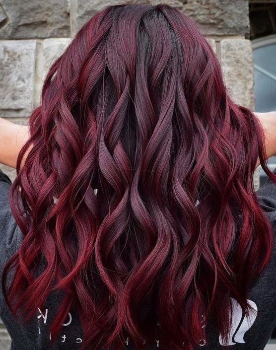 Burgundy red hair color