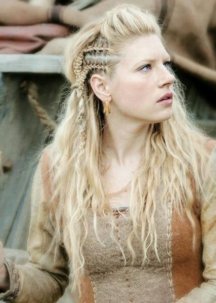 Female short hair viking braids