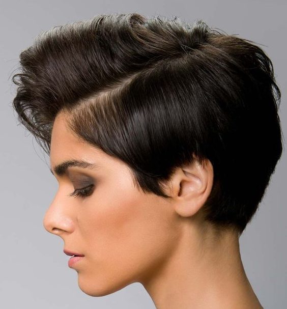 Feminine undercut pixie