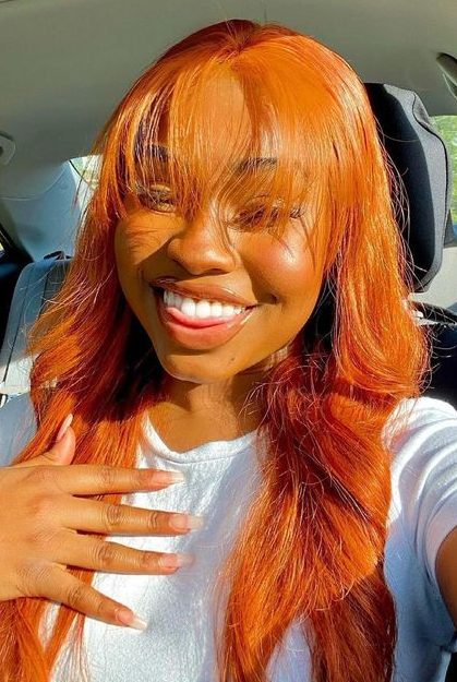 Ginger hair color on black girl