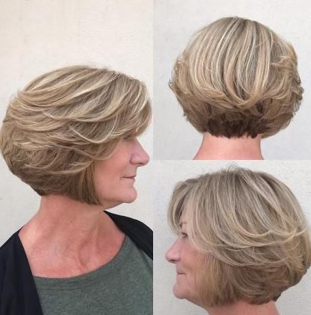 Layered bob bob hairstyles for over 60