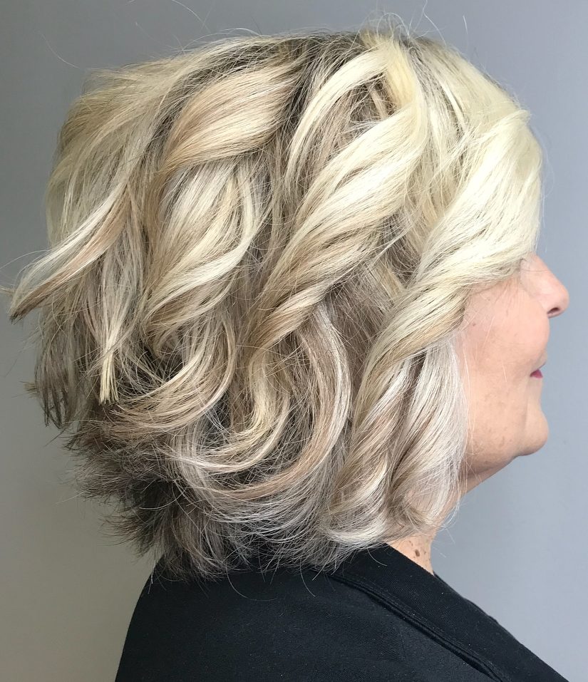 Medium layered bob hairstyles for over 60