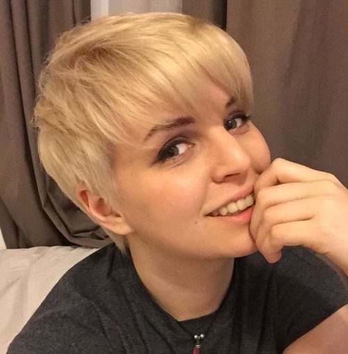 Pixie cut with bangs round face