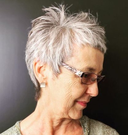 Pixie cuts for older ladies with glasses