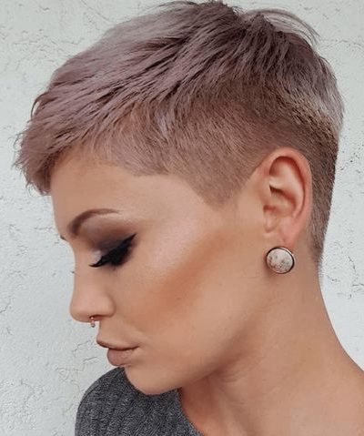 Undercut pixie haircut shaved sides