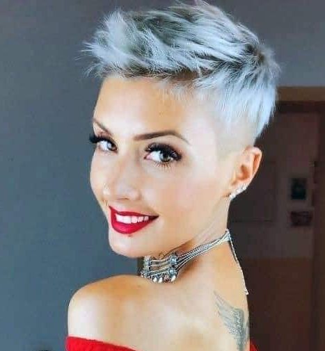 Undercut trendy short grey hairstyles