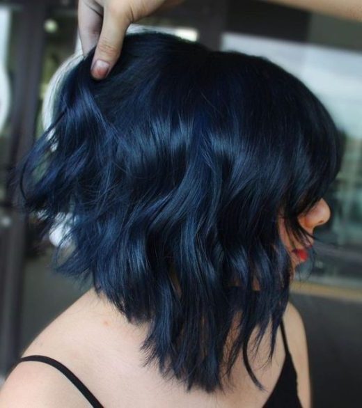 aesthetic blue short hair