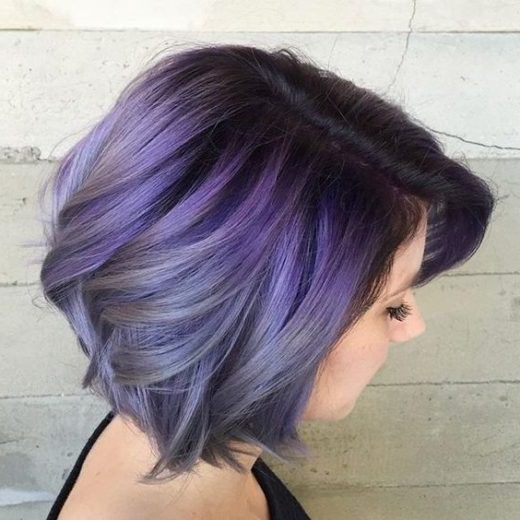 aesthetic short purple hair
