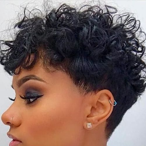 black short curly hairstyles 2019