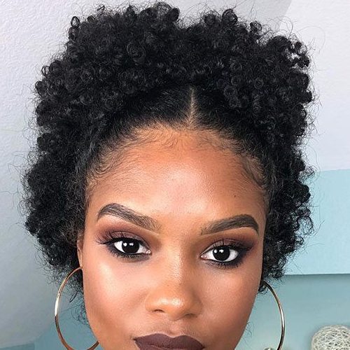 black short curly natural hairstyles