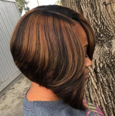 black woman ear length short bob