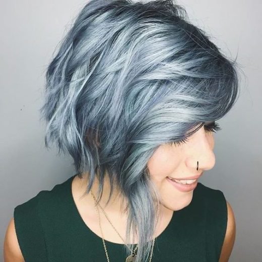 blue pixie cut