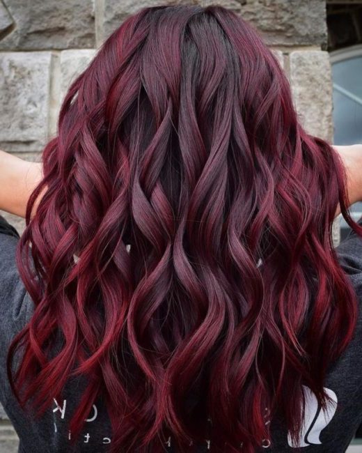 burgundy dark maroon hair