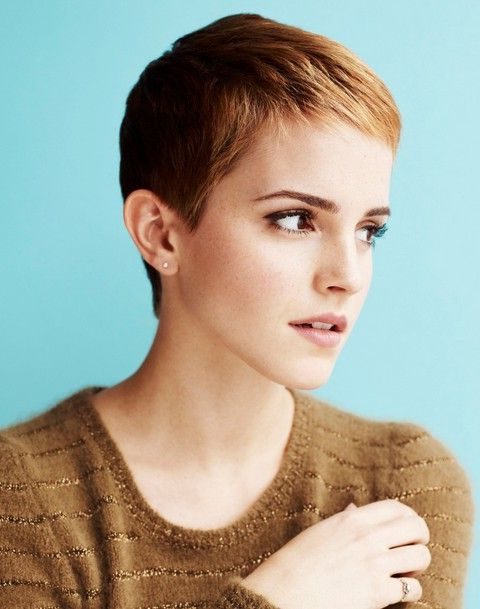 buzz cut emma watson short hair